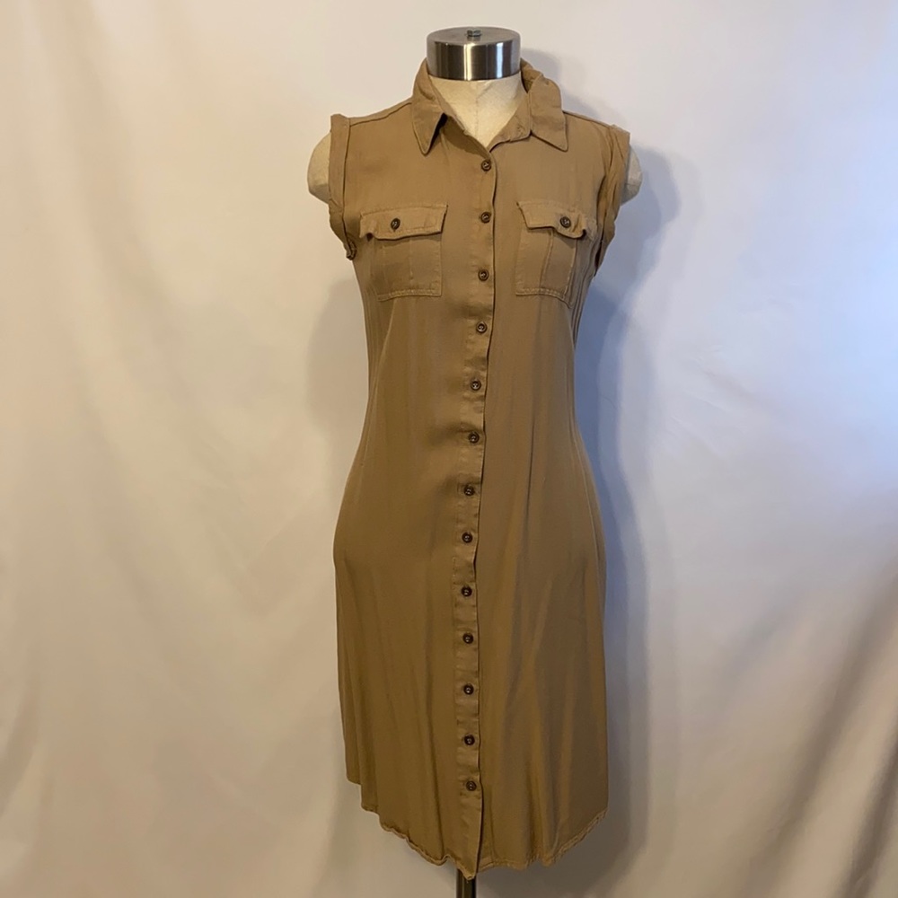 New Look small brown summer button down dress
